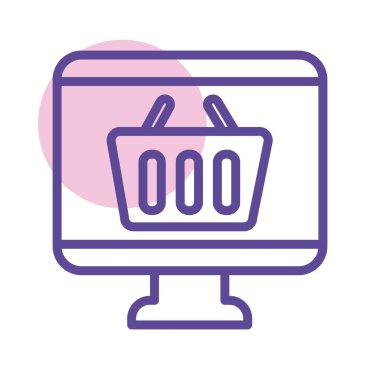 Masaüstü çizgisi biçiminde alışveriş sepeti