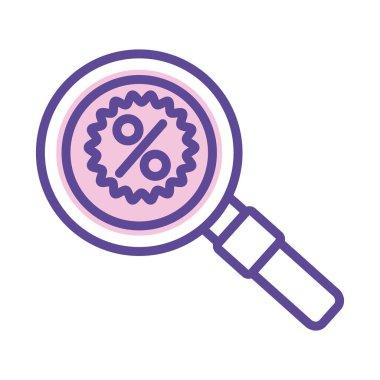 yüzde işareti biçiminde büyüteç ara