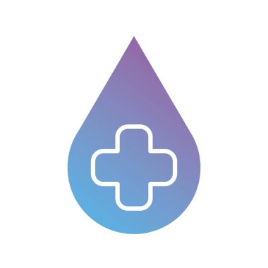 tıbbi haç sembolü düşük eğimli siluet biçimi