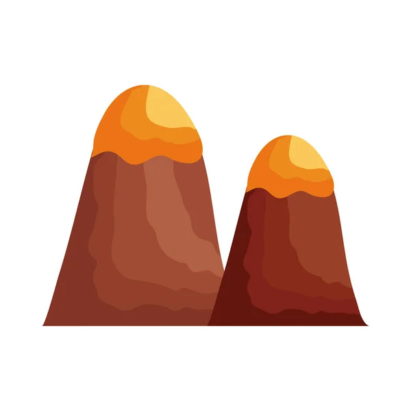 Mountains with snow flat style icon — 스톡 벡터