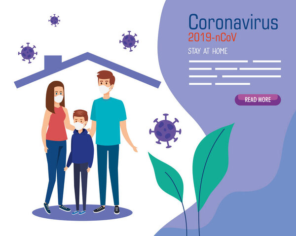 stay at home campaign with parents and son