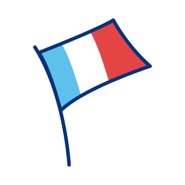 France icône de style de ligne drapeau — Image vectorielle