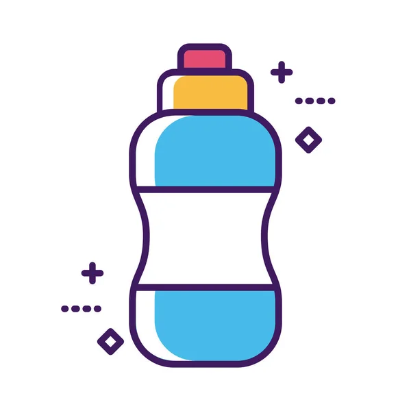 Ligne d'eau bouteille en plastique et style de remplissage — Image vectorielle