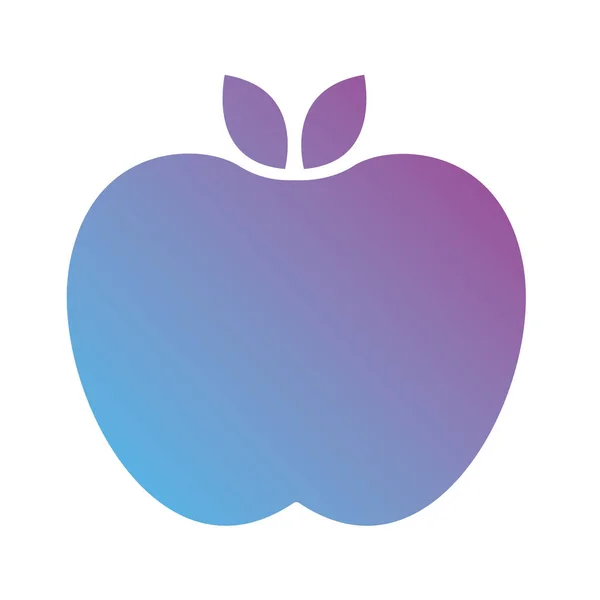 Pomme fruits frais gradient silhouette style — Image vectorielle