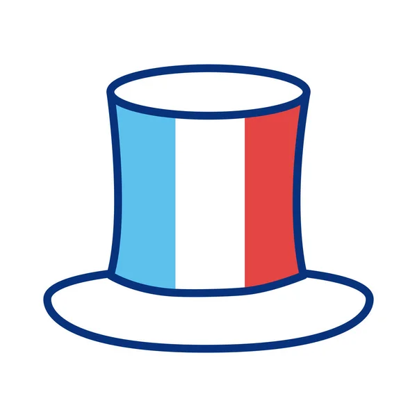 Cilindro con francia bandiera linea stile icona — Vettoriale Stock