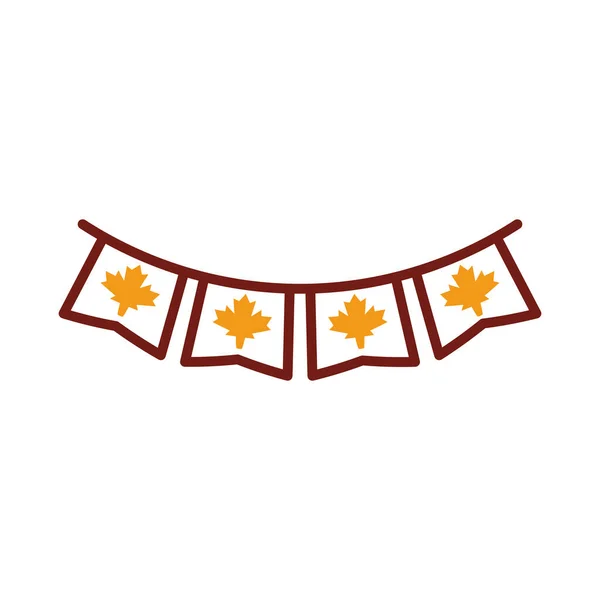 Гирлянды в канадском стиле с кленовыми листьями — стоковый вектор