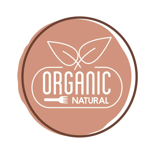 Organic nature lettering block style icon — Stock Vector