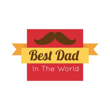 Bıyıklı mutlu babalar günü mührü.