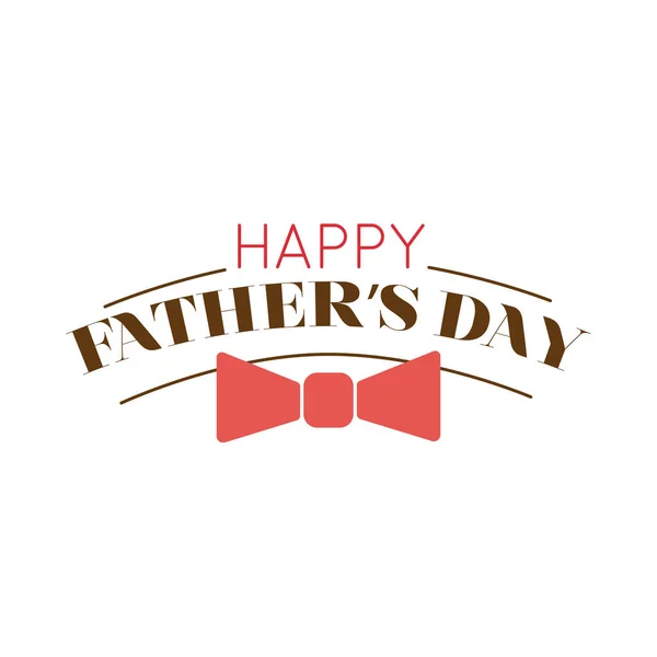 Happy fathers day seal with bowtie flat style icon — Stock Vector