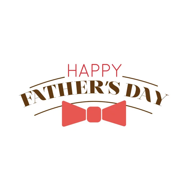 Feliz padre día sello con bowtie icono de estilo plano — Vector de stock