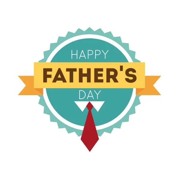Happy fathers day frame with ribbon flat style — Stock Vector