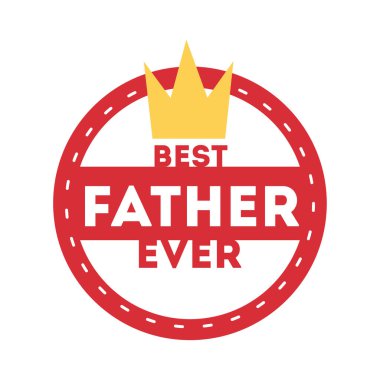 Mutlu babalar günü mührü Kral tacı düz stiliyle