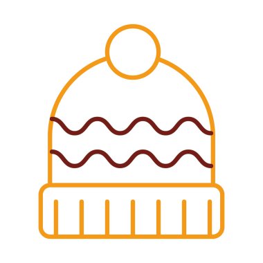 kış şapkası aksesuar çizgisi simgesi