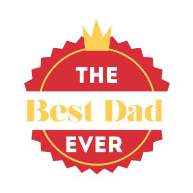 Mutlu babalar günü mührü Kral tacı düz stiliyle