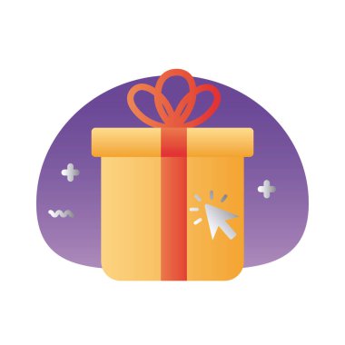 hediye kutusu fare oku ile bozunmuş biçim ile mevcut