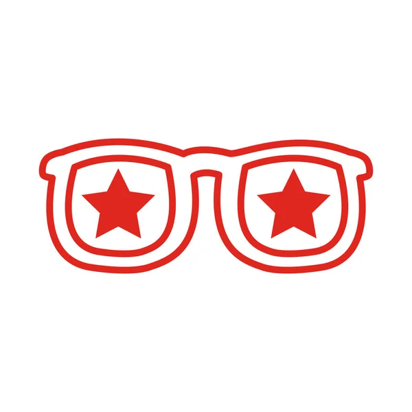 Sonnenbrille mit Sternen Linie Stil — Stockvektor