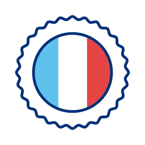 Pizzo con francia bandiera linea stile icona — Vettoriale Stock