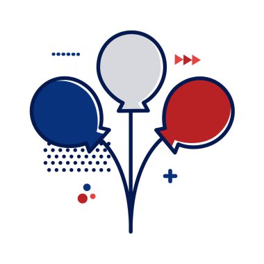 balon helyumu Fransa bayrağı renginde düz