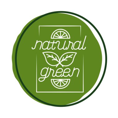 organik yeşil harf blok biçim simgesi