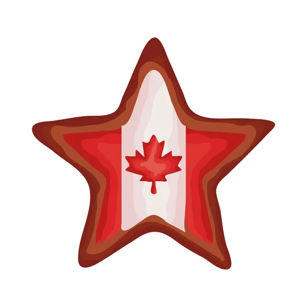Étoile avec drapeau canada style plat — Image vectorielle