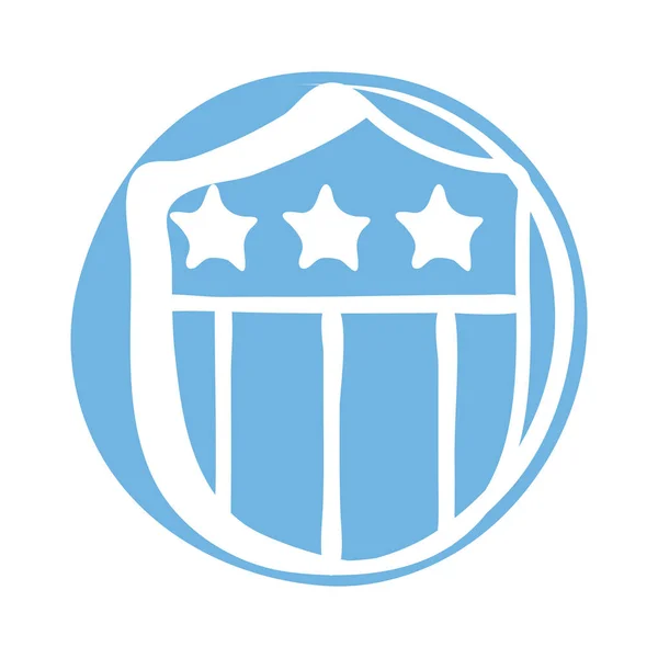 Щит с иконкой типа блока флага США — стоковый вектор