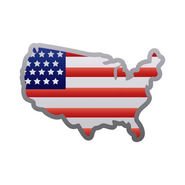 Usa map with flag degraded style — Stock Vector