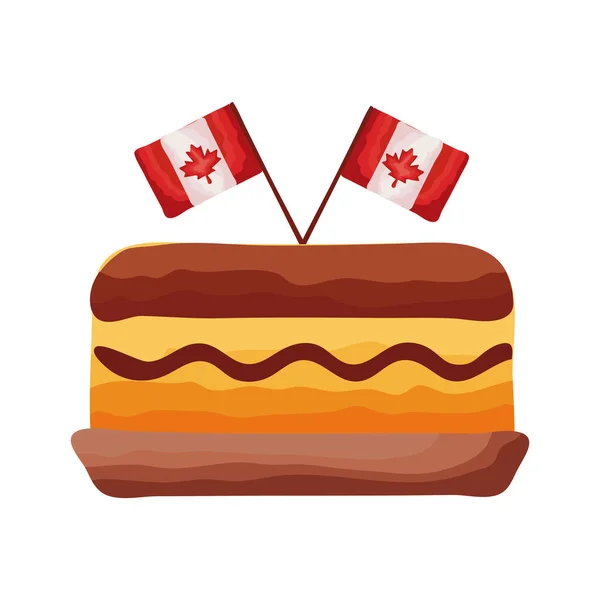 Dort s kanadskými vlajkami přes plochý styl — Stockový vektor