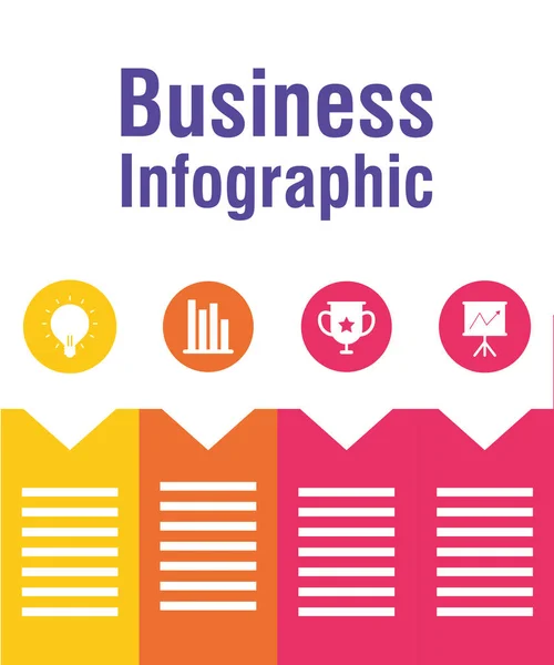 Business-Infografik mit runden Symbolen — Stockvektor