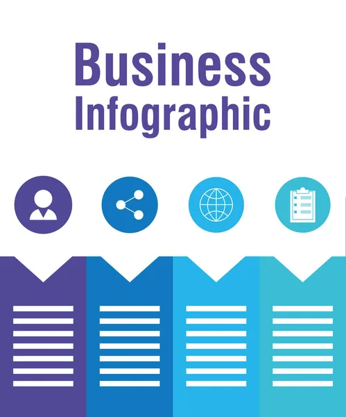 Business-Infografik mit runden Symbolen — Stockvektor
