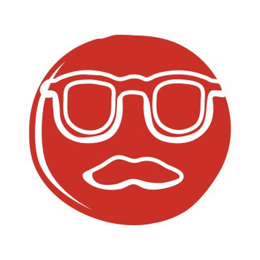 gözlük ve bıyık hipster stili blok simgesi