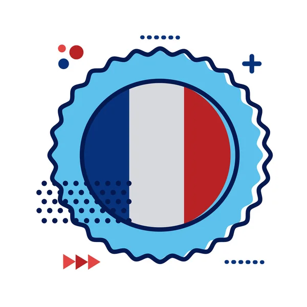 Kant met franse vlag vlakke stijl icoon — Stockvector