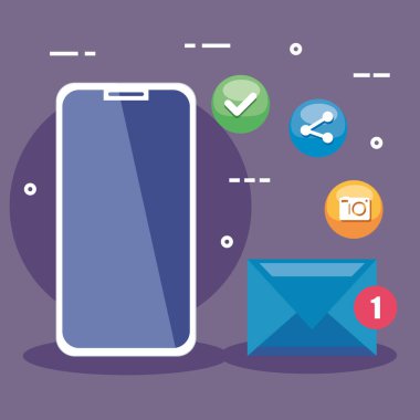 Akıllı telefonlu sosyal medya ve mobil iletişim kavramı