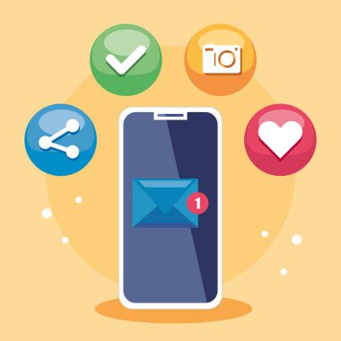 Akıllı telefonlu sosyal medya ve mobil iletişim kavramı