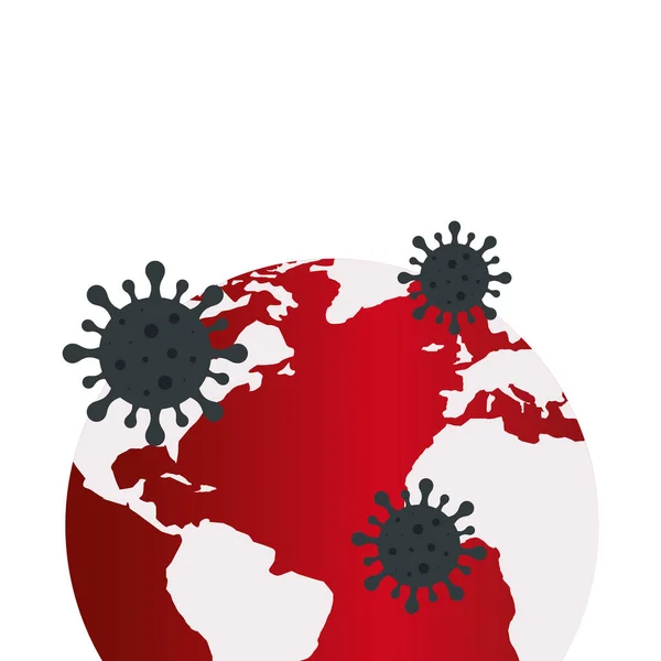 Planeta Terra com partículas covid19 —  Vetores de Stock