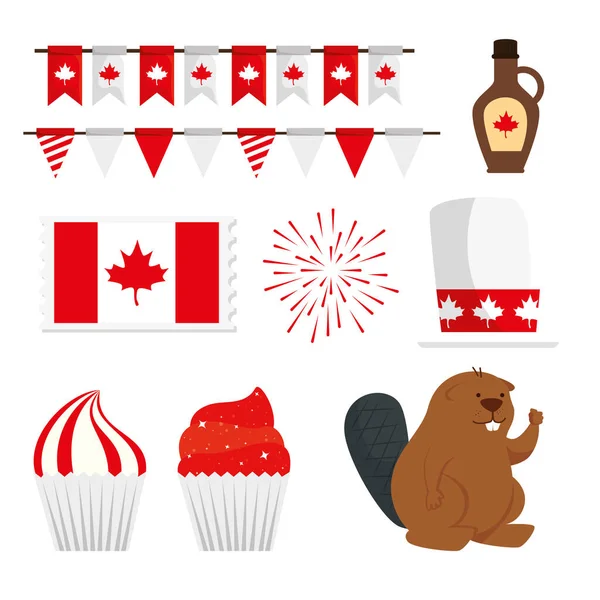 Canada Day design elements, vector set — 스톡 벡터