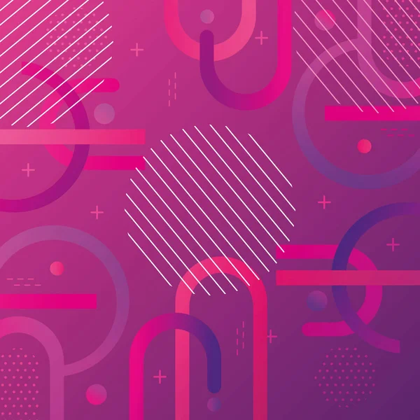 Warna geometris warna merah muda latar belakang geometris - Stok Vektor