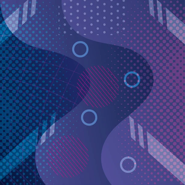 Fundo abstrato geométrico colorido com ondas cor azul — Vetor de Stock