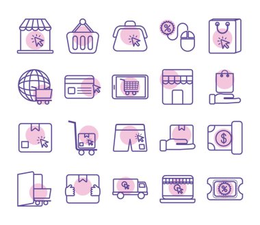 Ticari set simgeleri demeti