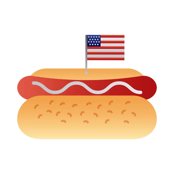 แซนด์วิชอร่อยกับสไตล์ธงสหรัฐอเมริกา — ภาพเวกเตอร์สต็อก