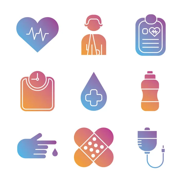 Conjunto de iconos de conjunto de salud — Vector de stock