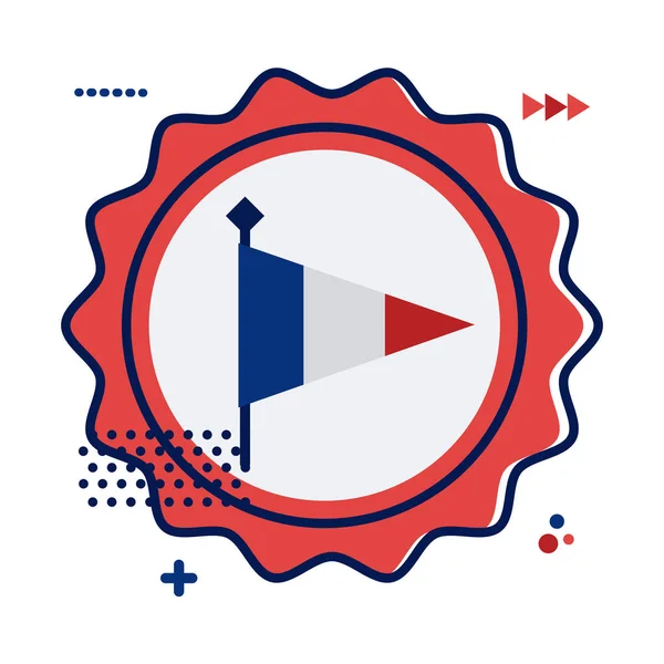 Kant met franse vlag vlakke stijl icoon — Stockvector