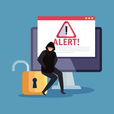 Masaüstü bilgisayar simgesine sahip hacker