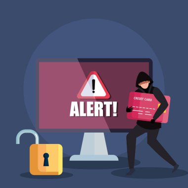 Masaüstü bilgisayar simgesine sahip hacker