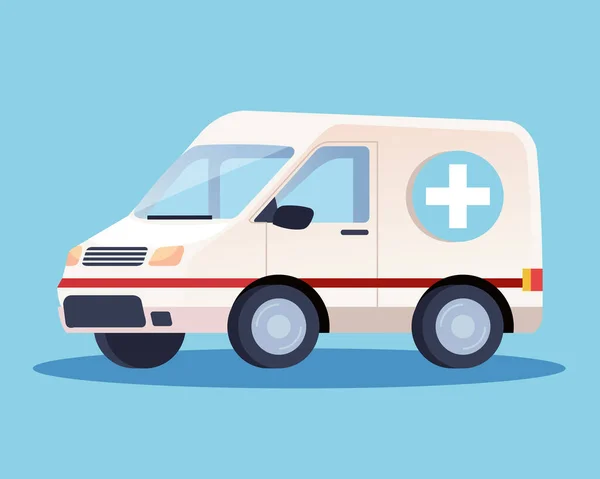 Ambulancia icono de transporte de coche de emergencia — Vector de stock