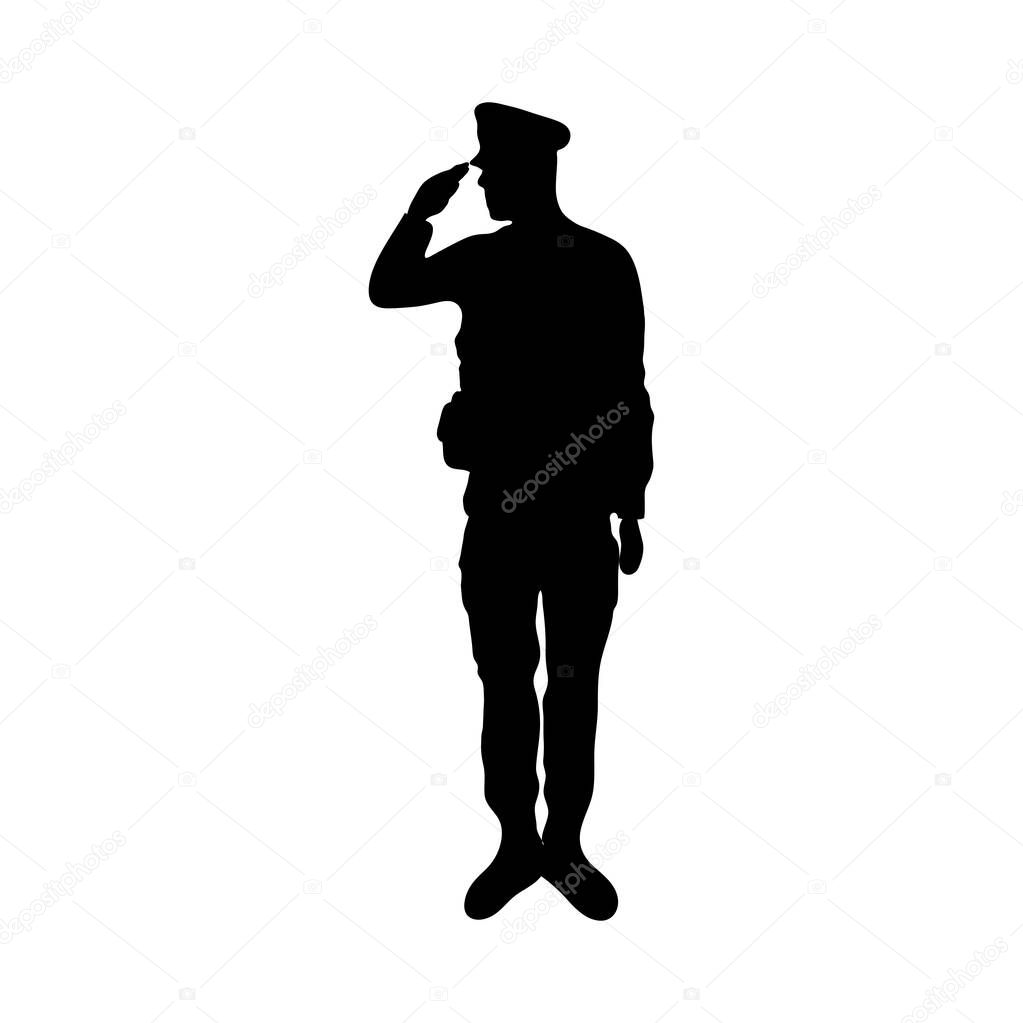 officer military figure silhouette icon