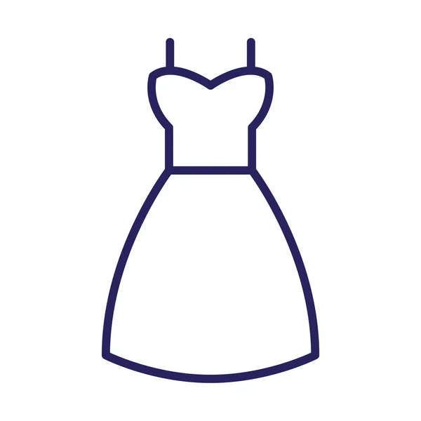 Vrouw jurk kleding geïsoleerd pictogram — Stockvector
