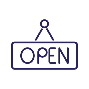 ticari açık etiket asılı simgesi