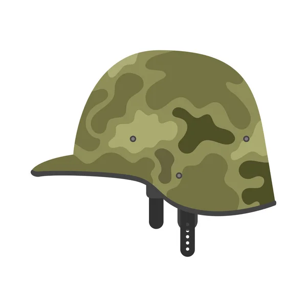 Camouflaged helmet soldier isolated icon — Stock Vector