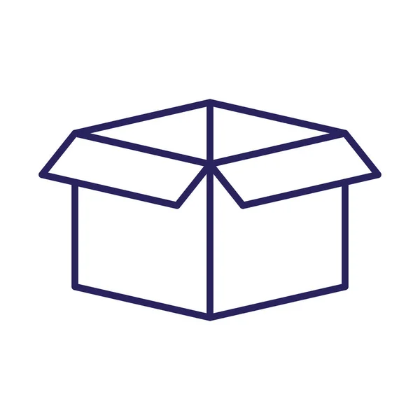 Caja de cartón embalaje icono aislado — Vector de stock