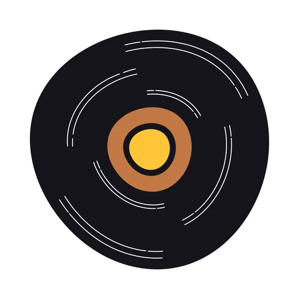 Muziek vinyl disk record geïsoleerd icoon — Stockvector